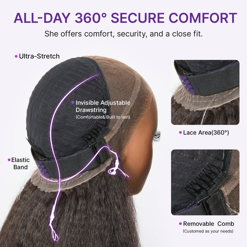 VIP ONLY | 360 HD Lace Free Parting Water Wave Wig Flexi-Fit Invisi Drawstring Cap & Pre-Cut Lace