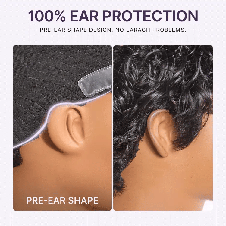 Throw On & Go Natural Black Big Curly Glueless Short Wig Ultra Comfort Cotton Cap Hair Loss Friendly Wig