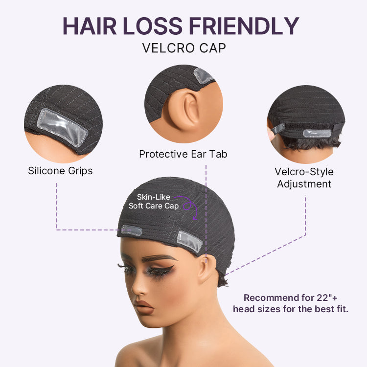 Throw On & Go Natural Black Big Curly Glueless Short Wig Ultra Comfort Cotton Cap Hair Loss Friendly Wig