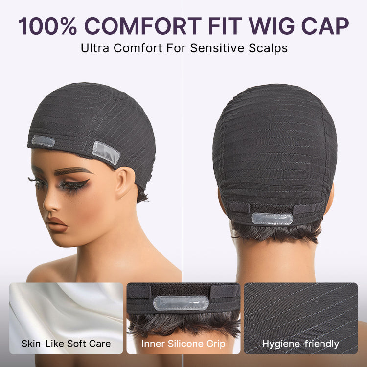 Throw On & Go Natural Black Big Curly Glueless Short Wig Ultra Comfort Cotton Cap Hair Loss Friendly Wig