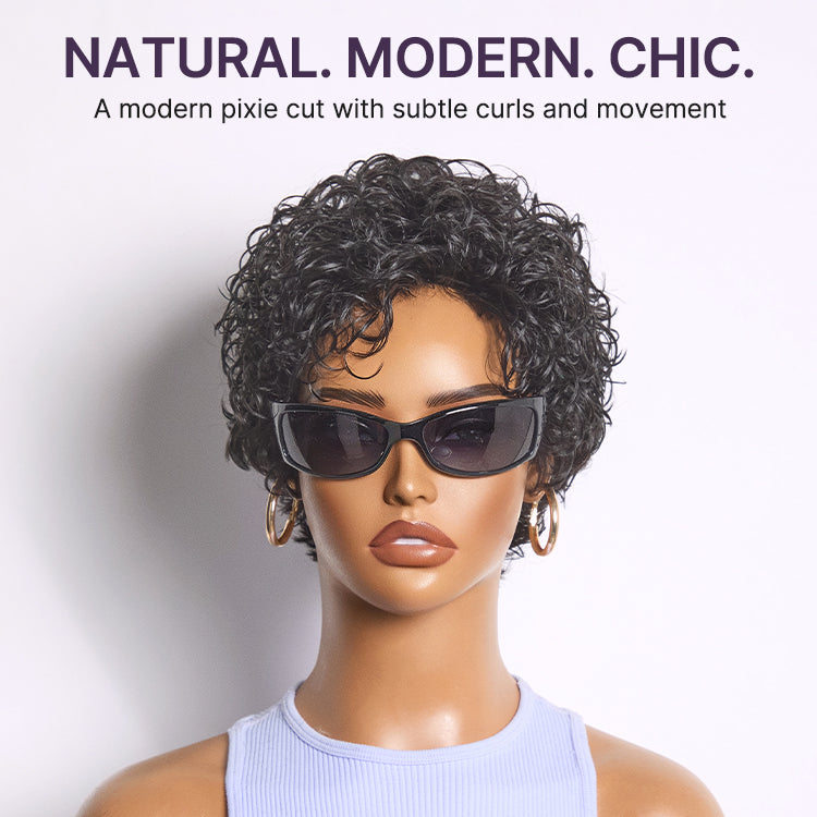 Throw On & Go Natural Black Big Curly Glueless Short Wig Ultra Comfort Cotton Cap Hair Loss Friendly Wig