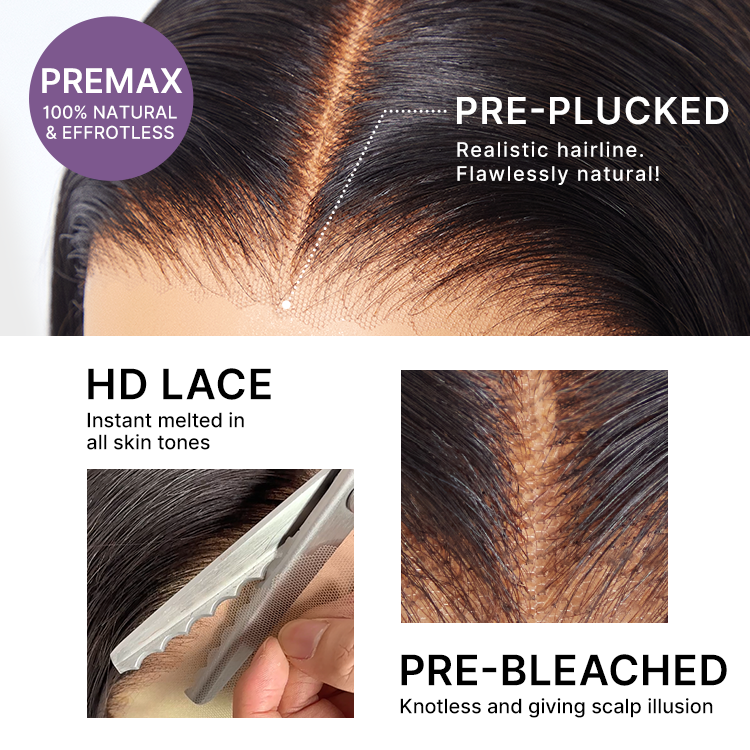 Luvme All-Day Comfort Wig 200% Density Deep Wave Glueless 7x6 Closure HD Lace Human Hair Wig Pre-Cut Lace