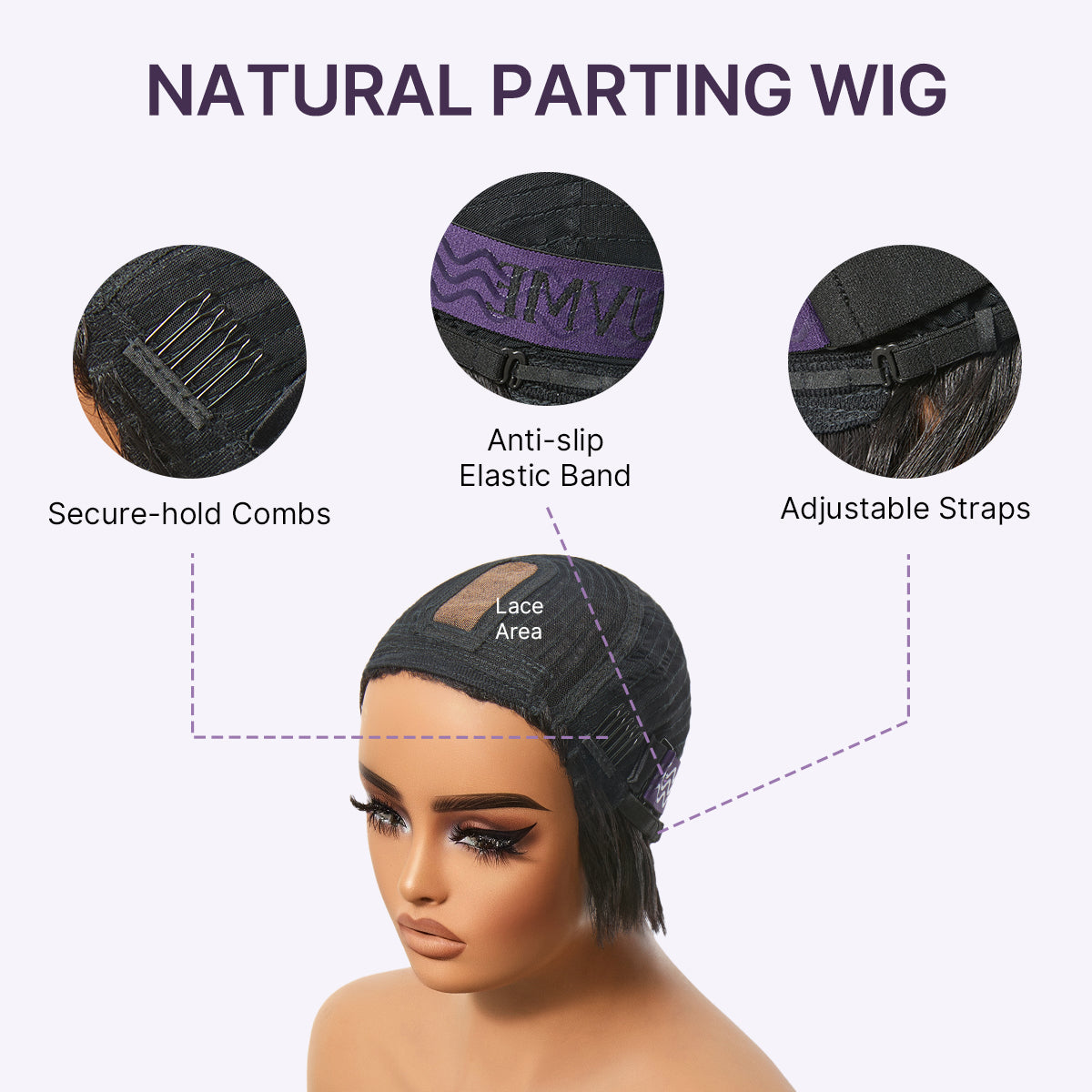 Throw On & Go Natural Black Pixie Cut with Bangs Glueless Minimalist Lace Wig
