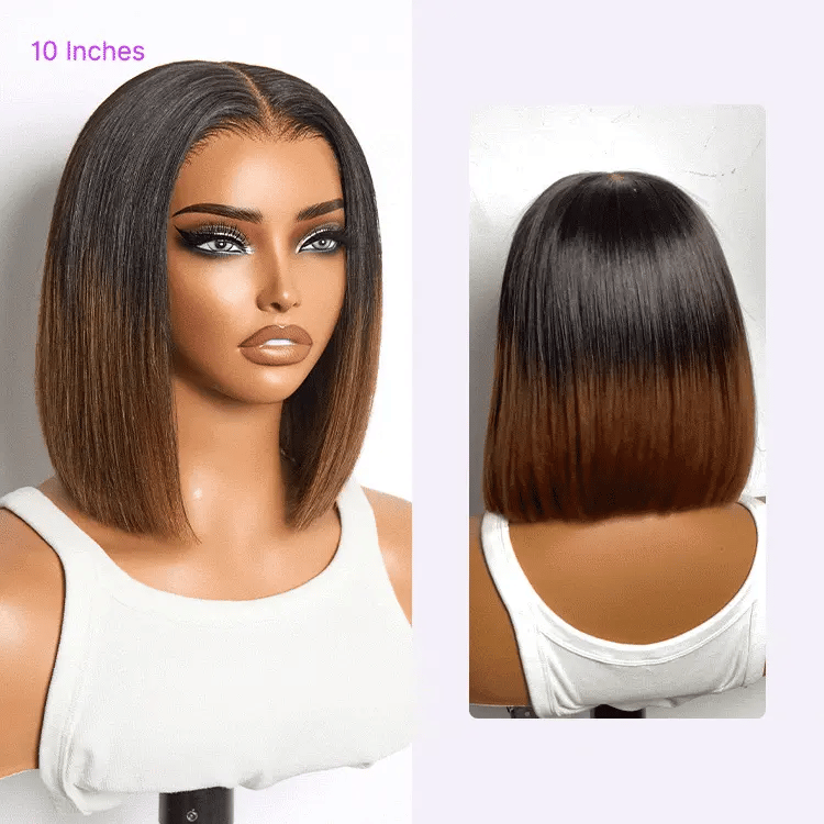 Luvme All-Day Comfort™ Wig Ombre Brown Silky Blunt Cut Bob Glueless 7x6 Closure HD Lace Wig Pre-Cut Lace