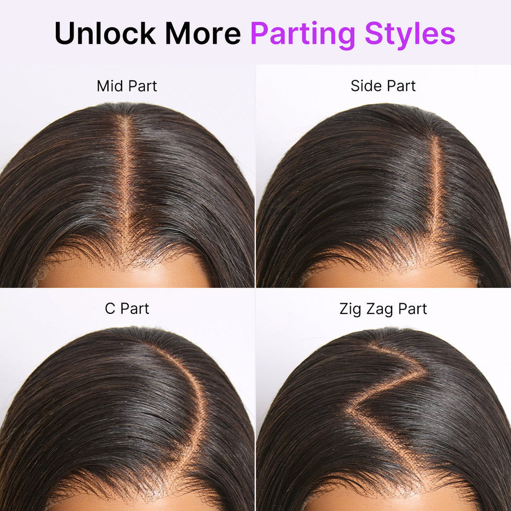 Luvme All-Day Comfort™ Wig Ombre Brown Silky Blunt Cut Bob Glueless 7x6 Closure HD Lace Wig Pre-Cut Lace
