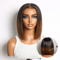 Luvme All-Day Comfort™ Wig Ombre Brown Silky Blunt Cut Bob Glueless 7x6 Closure HD Lace Wig Pre-Cut Lace