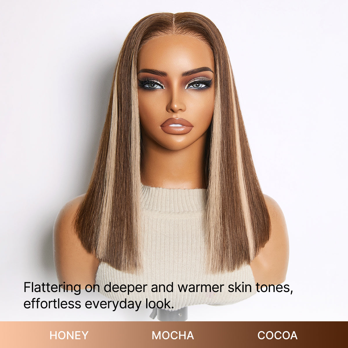 Ash Blonde Highlight Glueless 5x5 HD Closure Lace Bob Wig Pre-Cut Lace Flexi-Fit Drawstring Cap