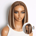 Ash Blonde Highlight Glueless 5x5 HD Closure Lace Bob Wig Pre-Cut Lace Flexi-Fit Drawstring Cap