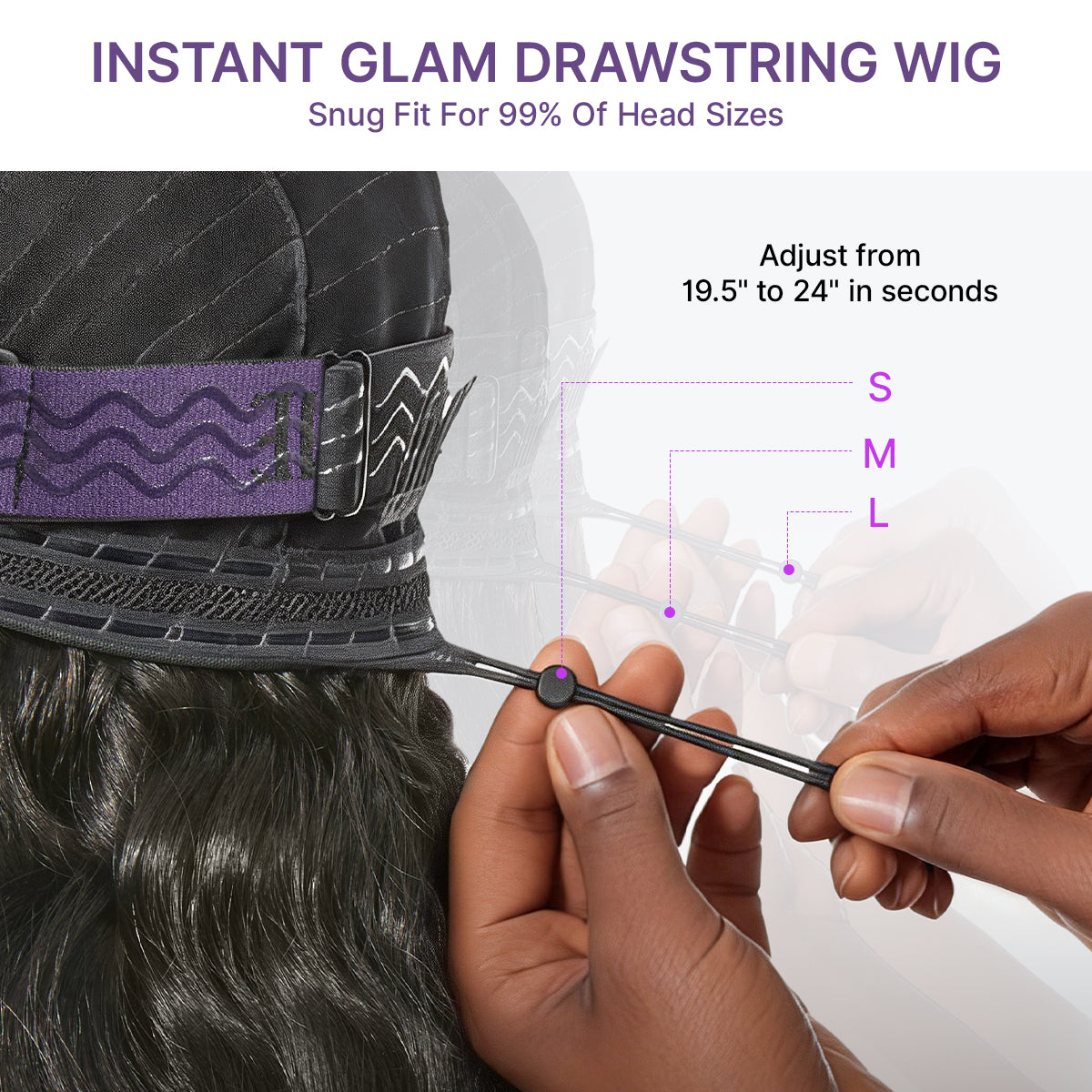 All-Day Curl Hold™ Premier Grade Hair 250% Density Loose Wave SilkShield™ Glueless 13x4 HD Lace Front Wig Pre-Cut Lace Flexi-Fit Drawstring Cap