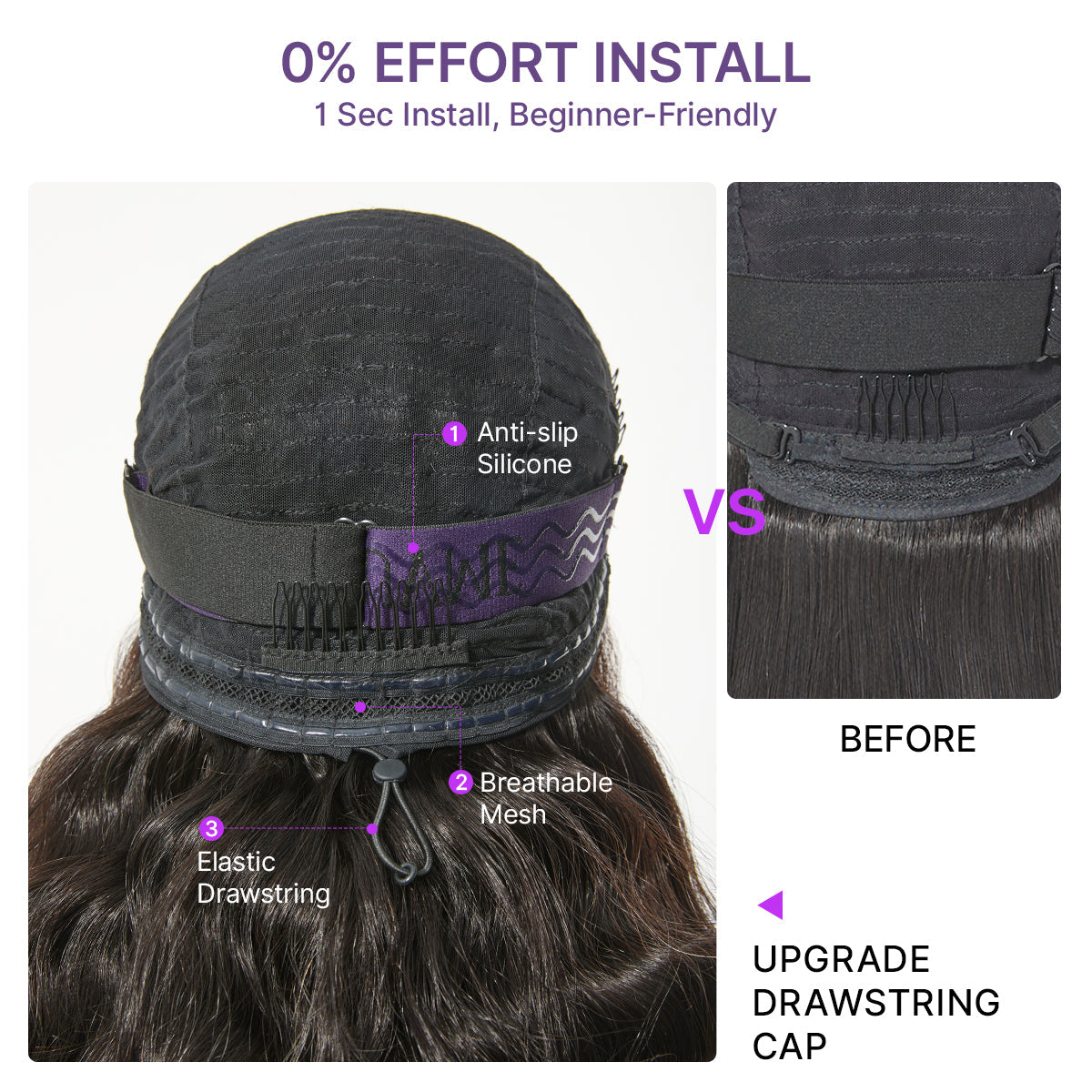 All-Day Curl Hold™ Premier Grade Hair 250% Density Loose Wave SilkShield™ Glueless 13x4 HD Lace Front Wig Pre-Cut Lace Flexi-Fit Drawstring Cap