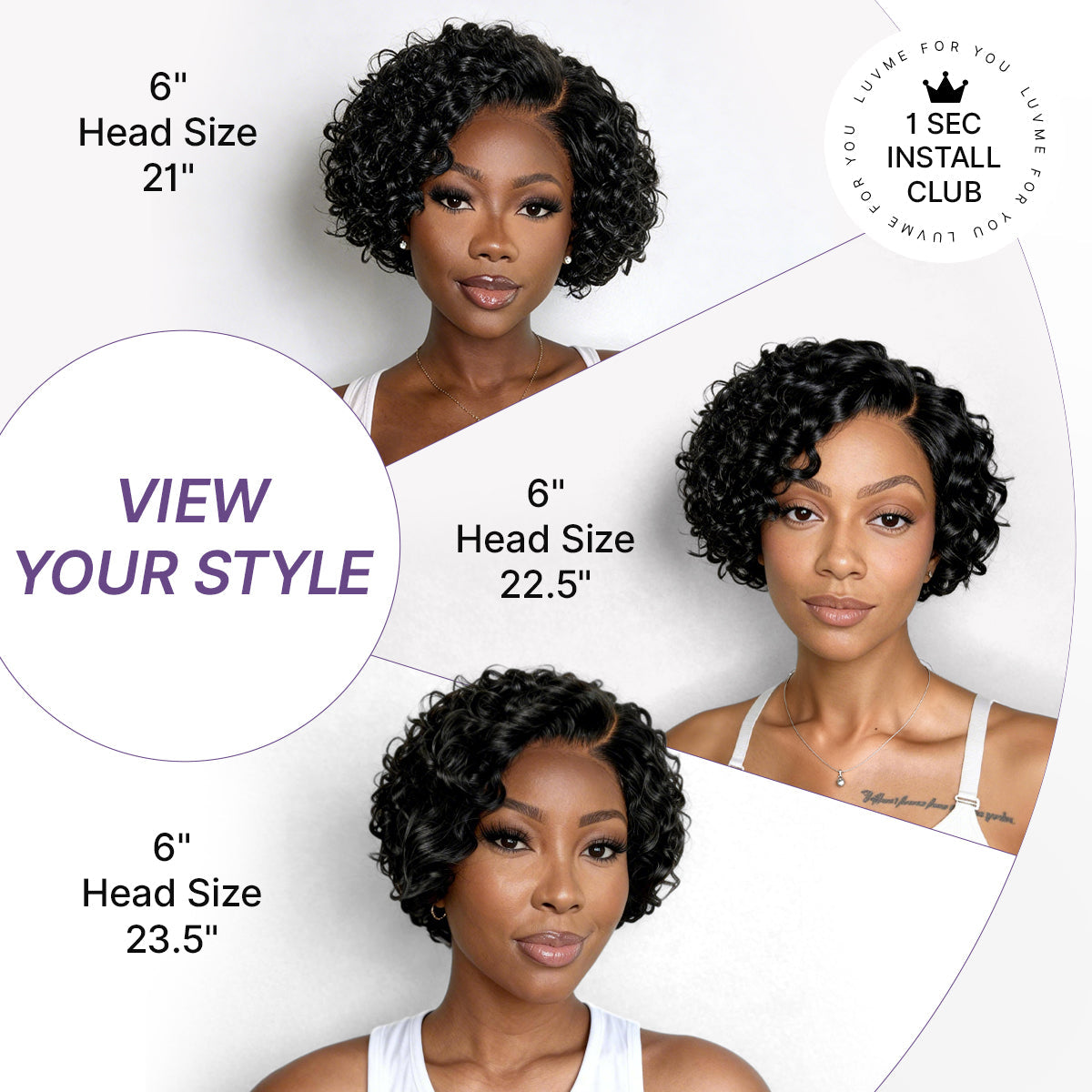 New Customers Only | Water Wave Pixie Cut Water Wave Glueless Minimalist HD Lace Short Curly Wig