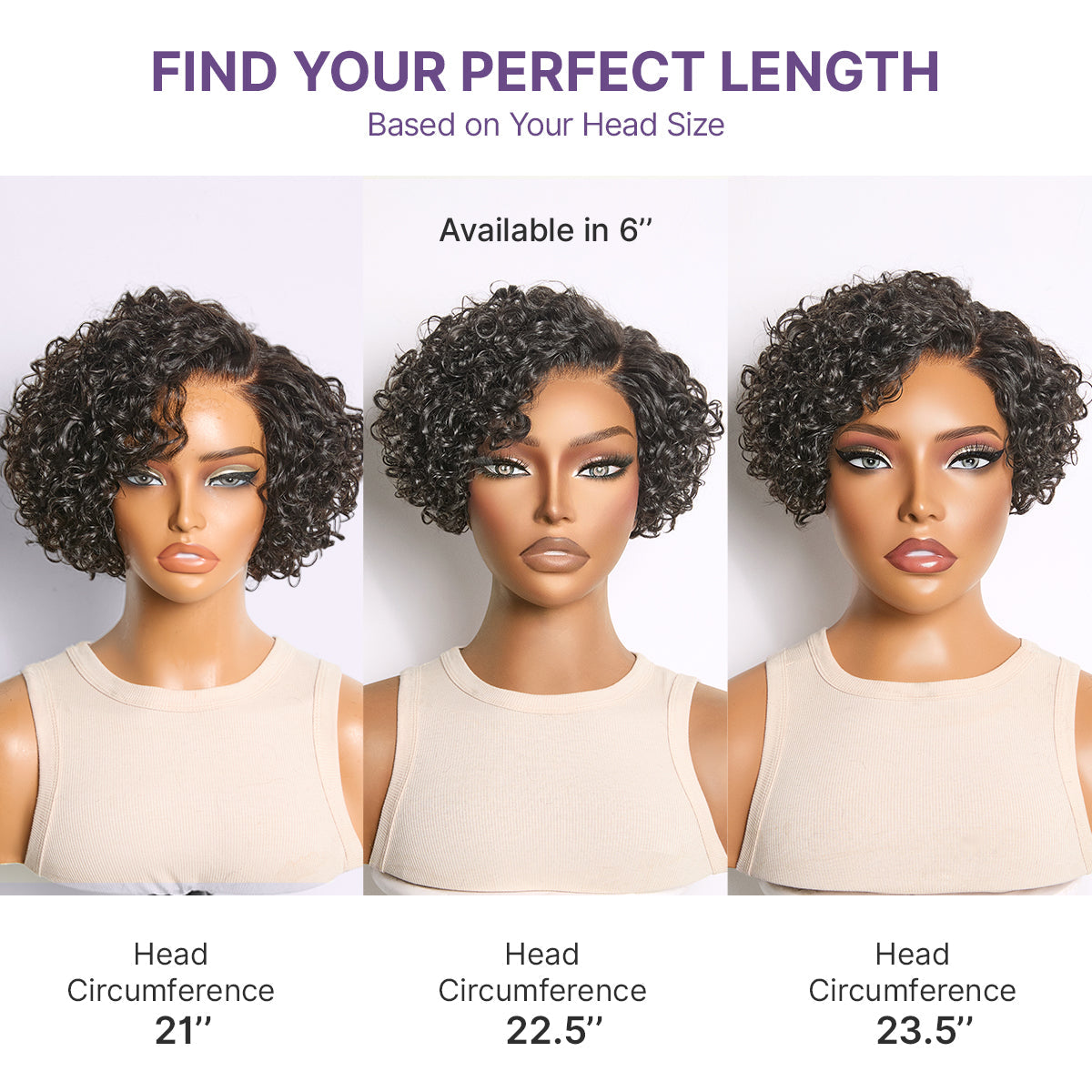 New Customers Only | Water Wave Pixie Cut Water Wave Glueless Minimalist HD Lace Short Curly Wig