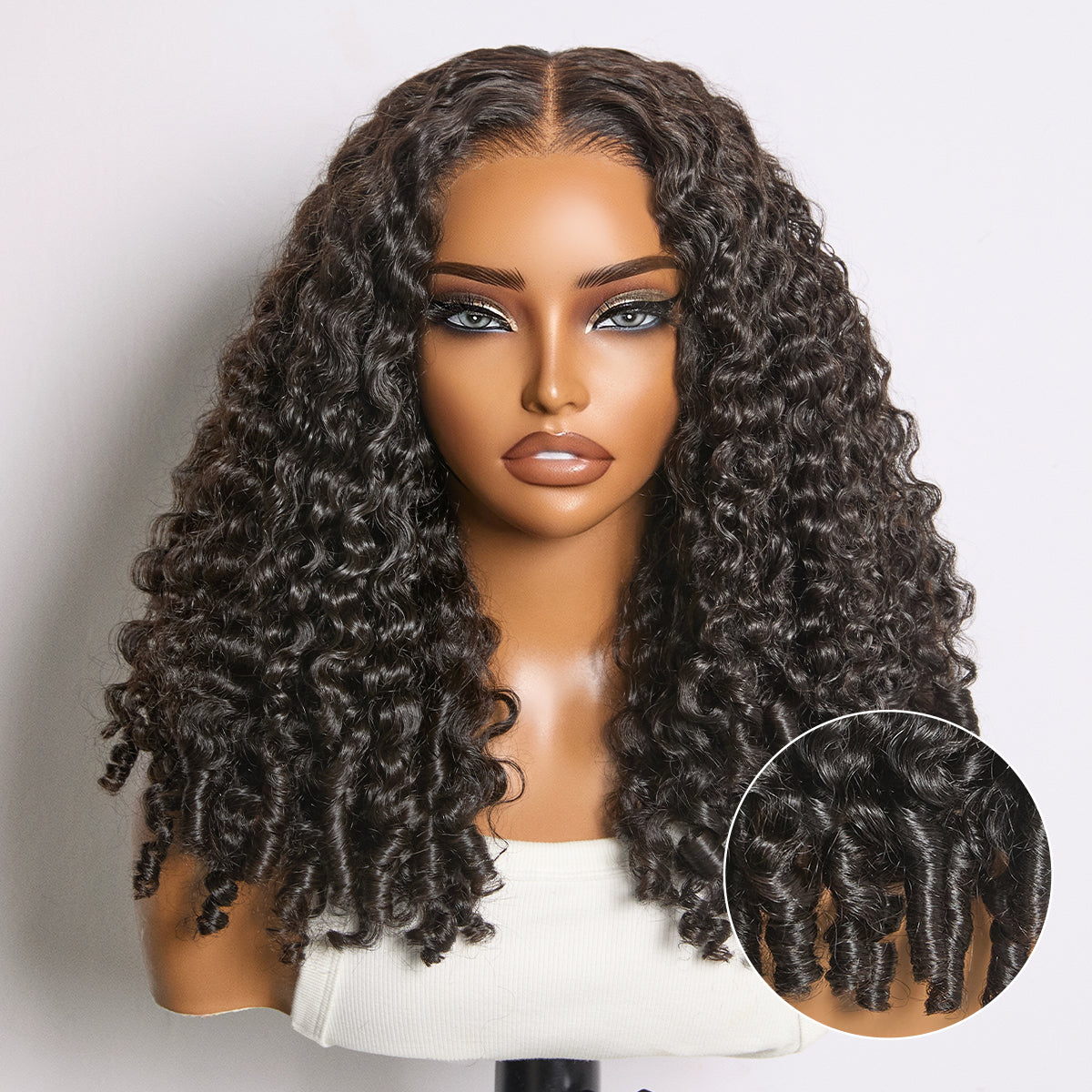180% Density Burmese Curly Finger Coil Ends Glueless 5x5 Closure HD Lace Wig Pre-Cut Lace - Limited Time Offer