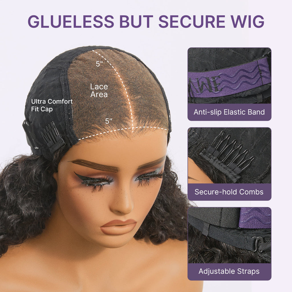 180% Density Burmese Curly Finger Coil Ends Glueless 5x5 Closure HD Lace Wig Pre-Cut Lace - Limited Time Offer