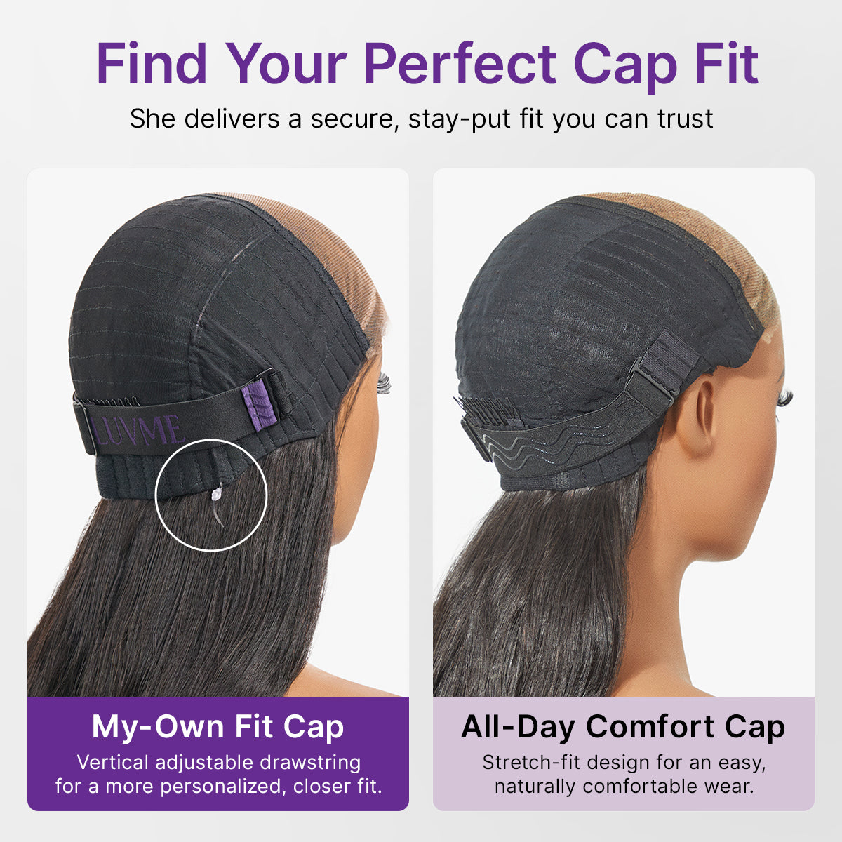 MyOwn-Fit™ PartingMax Glueless Personalized Comfort Wig 250% Density Bone Straight with Baby Hair 7x6 Closure HD Lace Wig Pre Cut & Plucked & Bleached Ready to Go