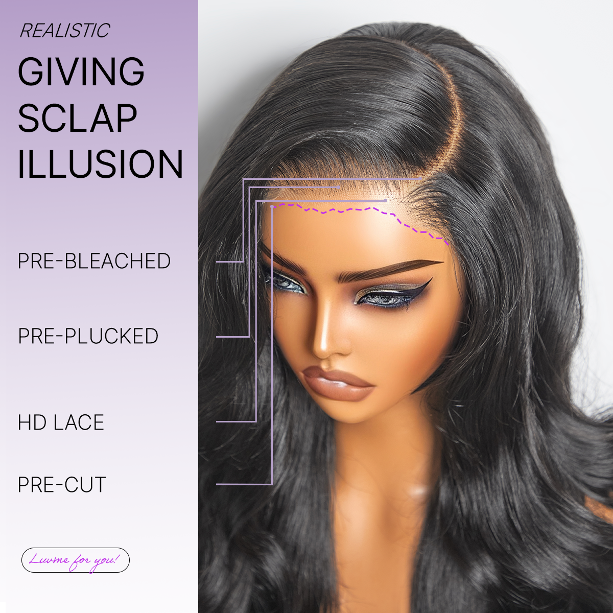 Luvme All-Day Comfort™ Wig PartingMax Glueless 7x6 Closure HD Lace Loose Body Wave Long Wig Pre-Cut Lace