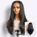 PreMax Super Natural Hairline Face-Framing Layered Cut Silky Straight Glueless 13x4 Frontal Lace Wig Human Hair Pre-Cut Lace