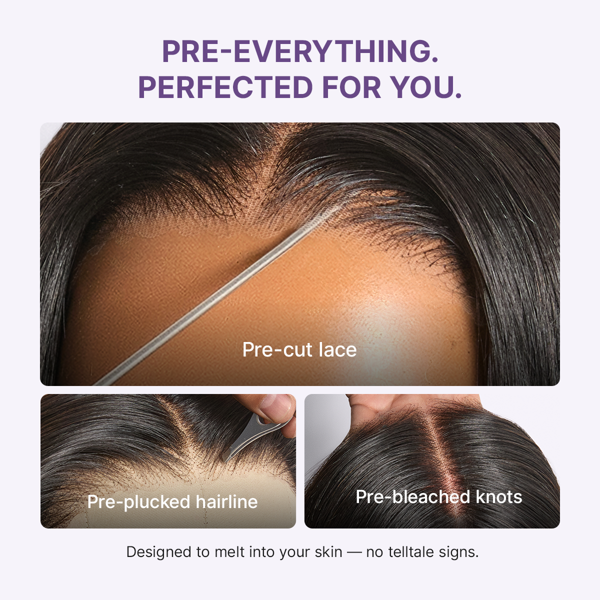 PreMax Super Natural Hairline Face-Framing Layered Cut Silky Straight Glueless 13x4 Frontal Lace Wig Human Hair Pre-Cut Lace