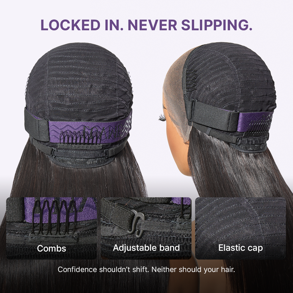 PreMax Super Natural Hairline Face-Framing Layered Cut Silky Straight Glueless 13x4 Frontal Lace Wig Human Hair Pre-Cut Lace