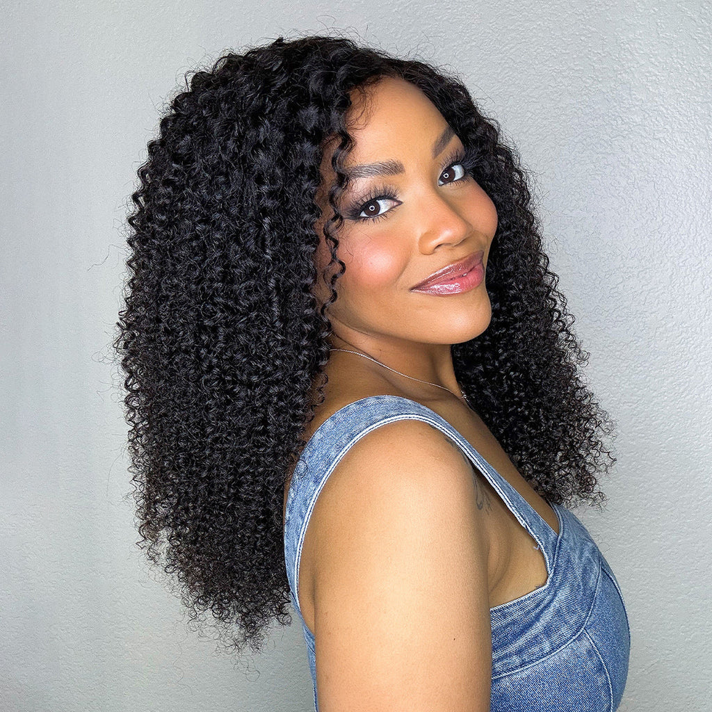 180% Density Kinky Curly PartingMax Glueless 7x6 Closure HD Lace Wig Pre-Cut Lace Flexi-Fit Drawstring Cap