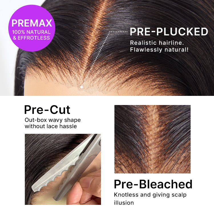 180% Density Kinky Curly PartingMax Glueless 7x6 Closure HD Lace Wig Pre-Cut Lace Flexi-Fit Drawstring Cap