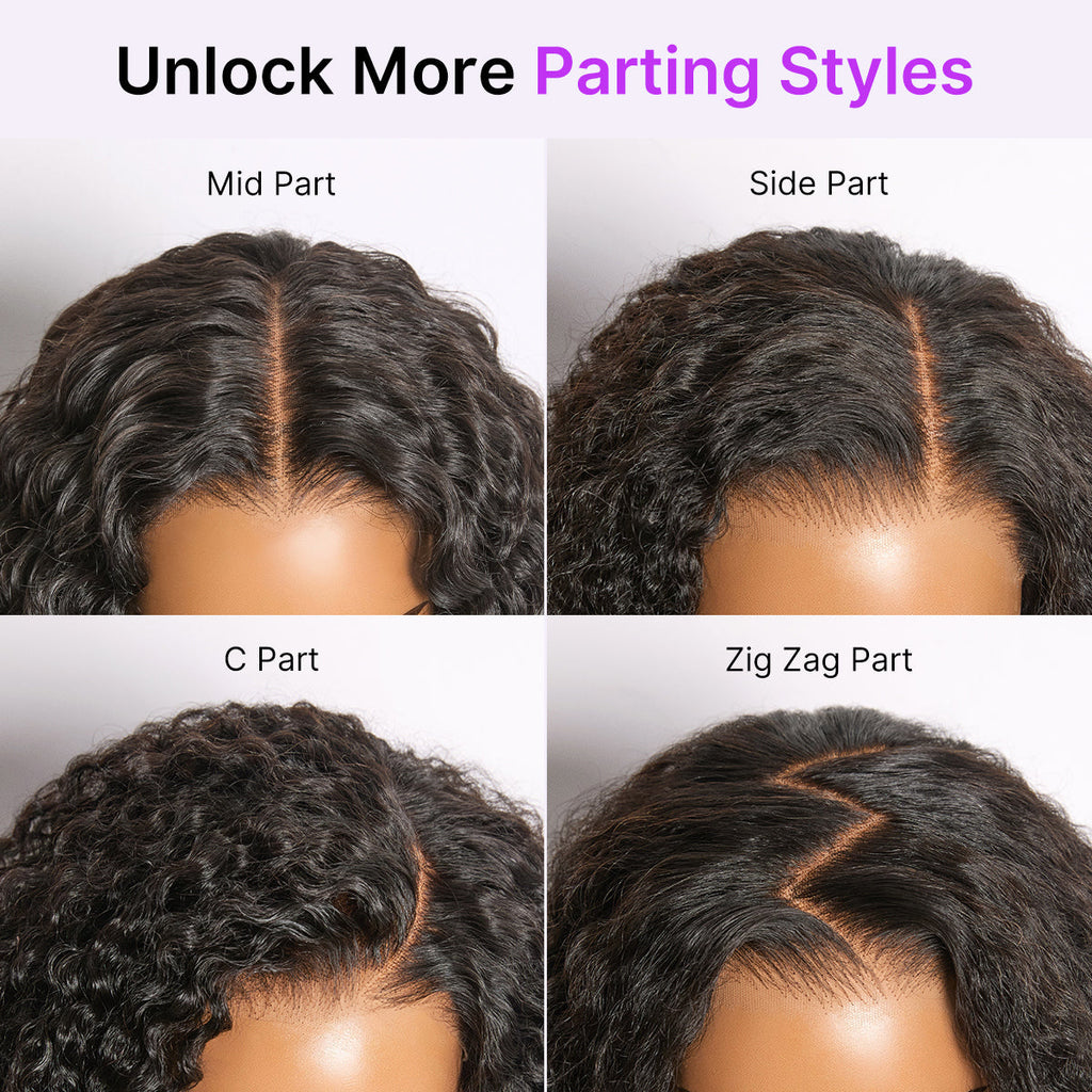 180% Density Kinky Curly PartingMax Glueless 7x6 Closure HD Lace Wig Pre-Cut Lace Flexi-Fit Drawstring Cap