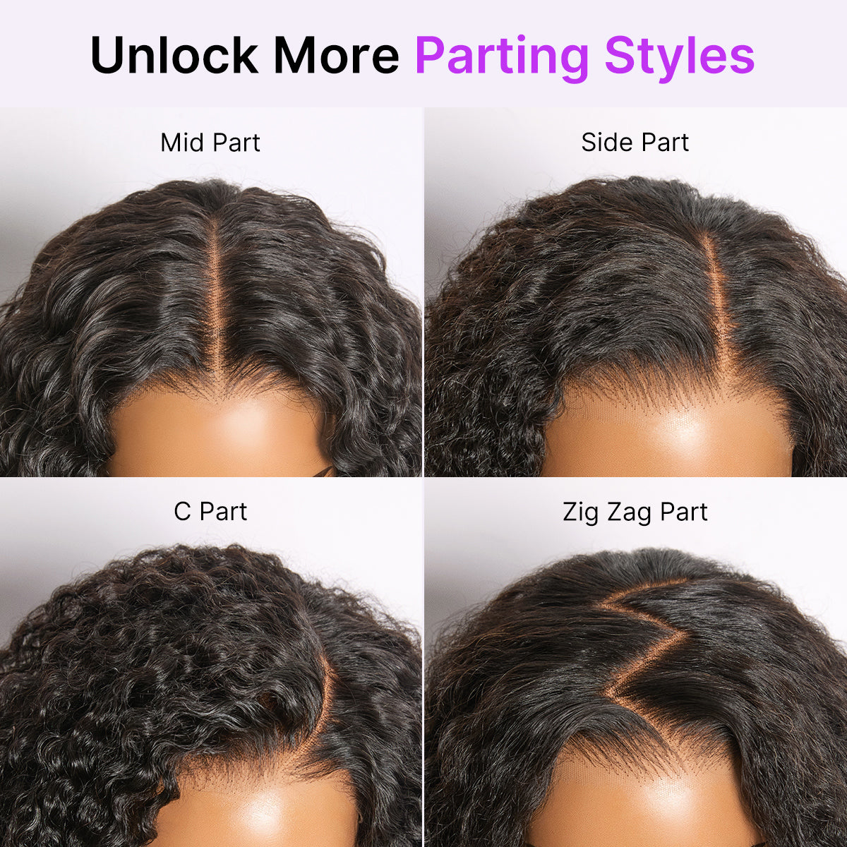 180% Density Kinky Curly PartingMax Glueless 7x6 Closure HD Lace Wig Pre-Cut Lace Flexi-Fit Drawstring Cap