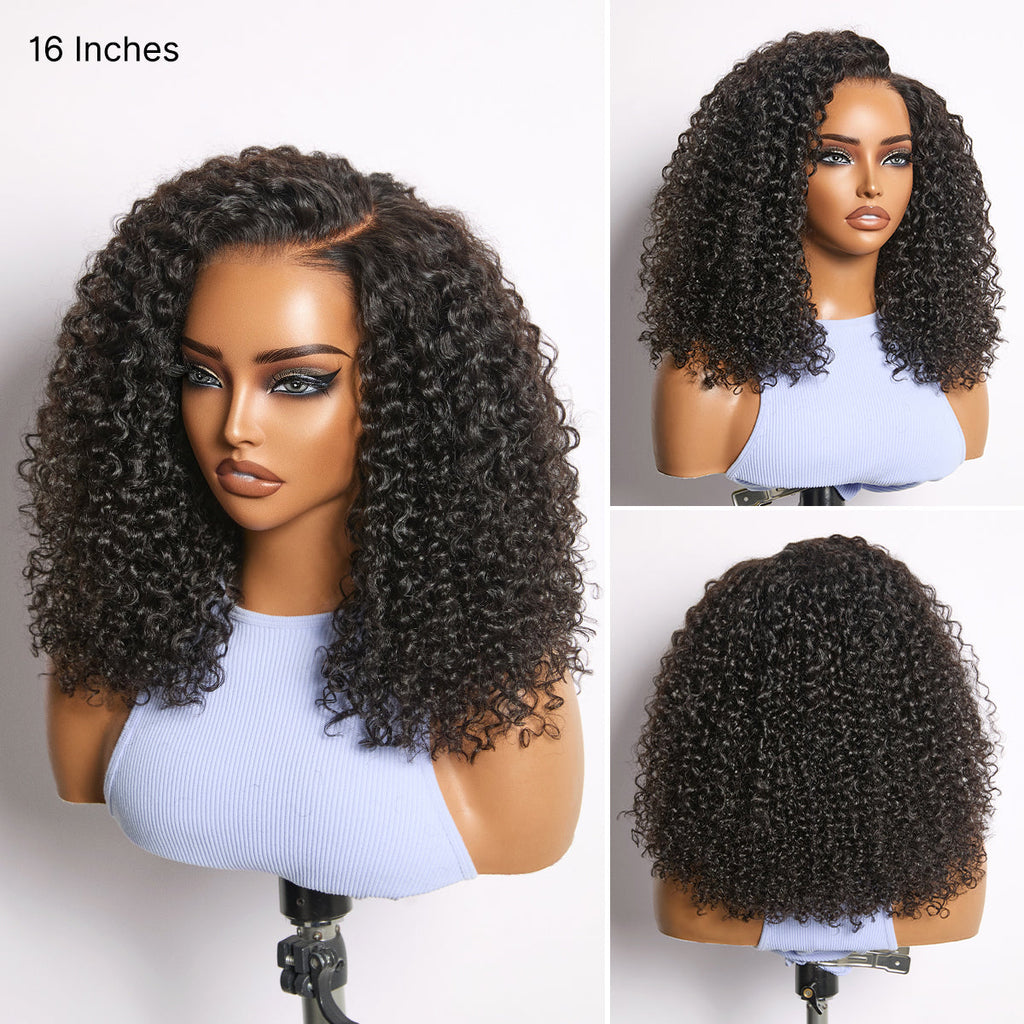180% Density Kinky Curly PartingMax Glueless 7x6 Closure HD Lace Wig Pre-Cut Lace Flexi-Fit Drawstring Cap