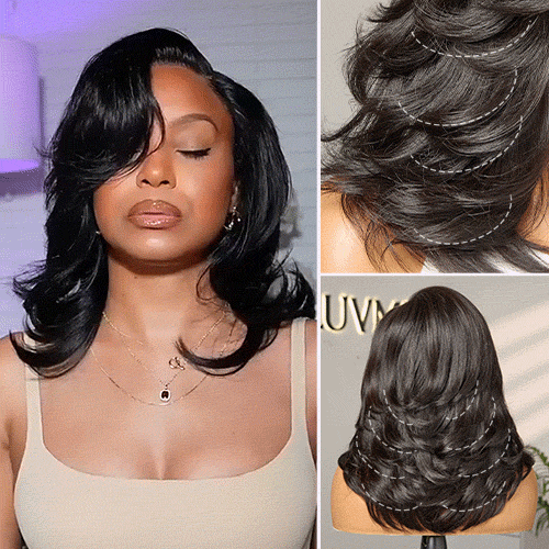 Effortlessly Chic Butterfly Cut Layered Wavy Glueless HD Minimalist Lace Short Wig