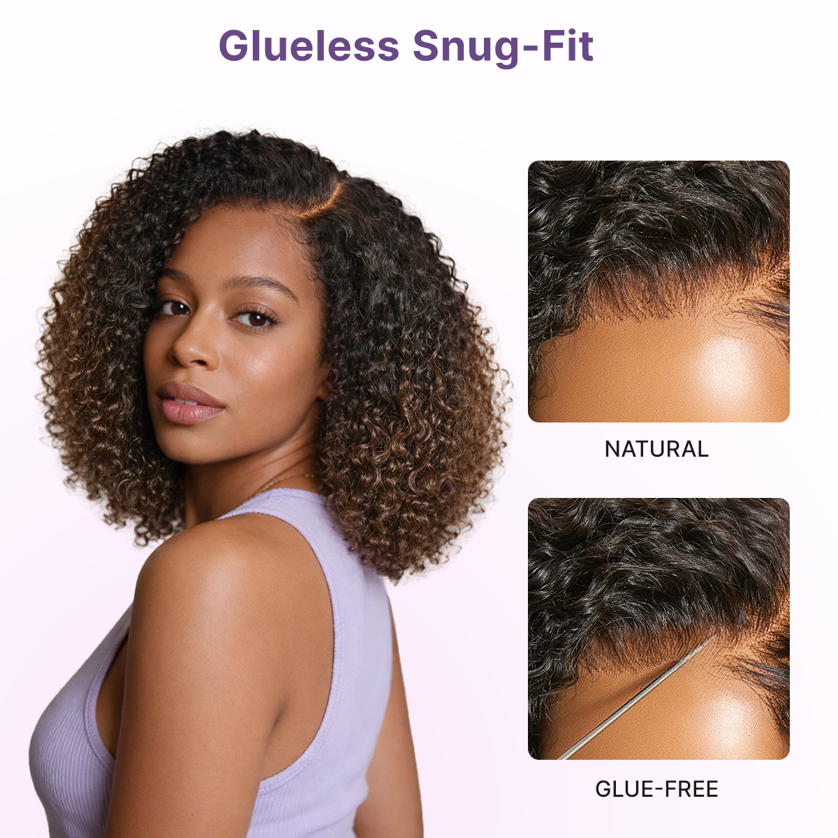 Wear & Go Ombre Brown Fluffy Curly 180% Density Glueless 5x5 Closure HD Lace Wig Pre-Cut Lace