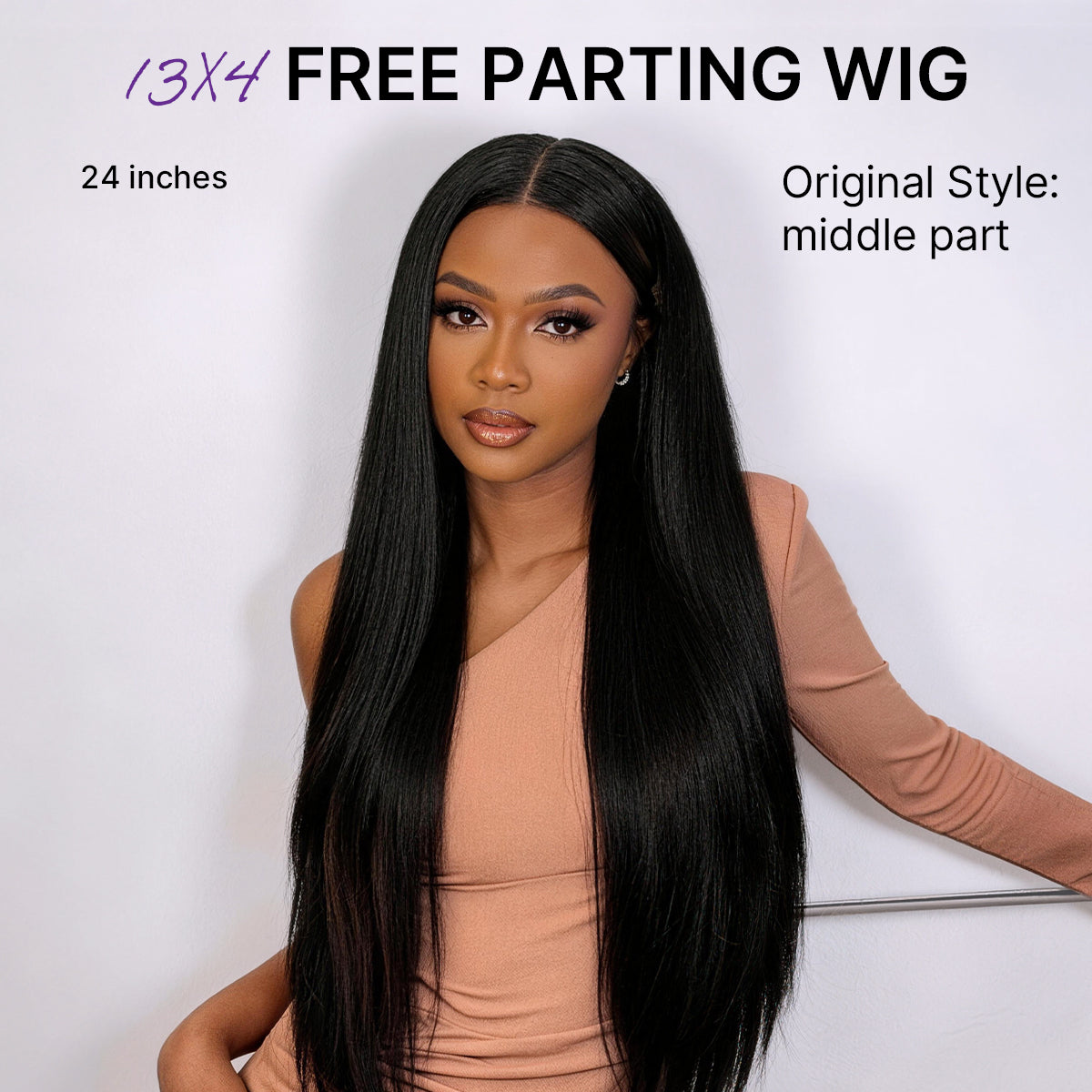 Special Offer | PreMax Wigs | Super Natural Hairline Silky Straight Glueless 13x4 Frontal Lace Wig Human Hair Pre-Cut Lace