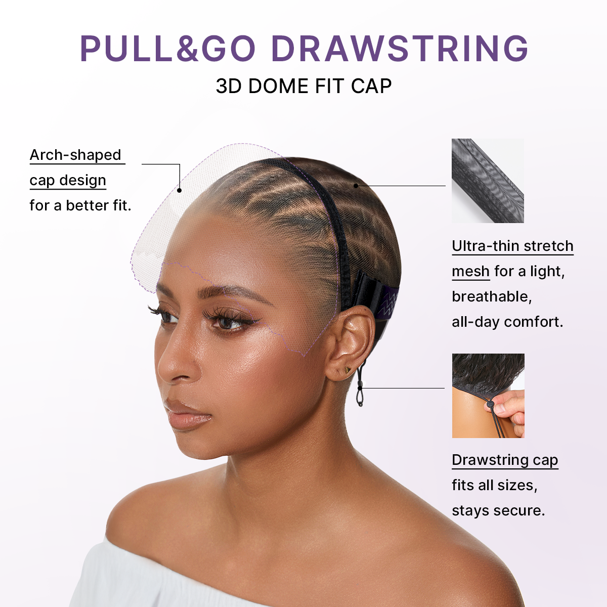 PreMax 180% / 250% Density Water Wave Glueless Flexi-Fit Drawstring 13x4 Frontal Lace Fluffy Curly Wig Pre-Cut Lace