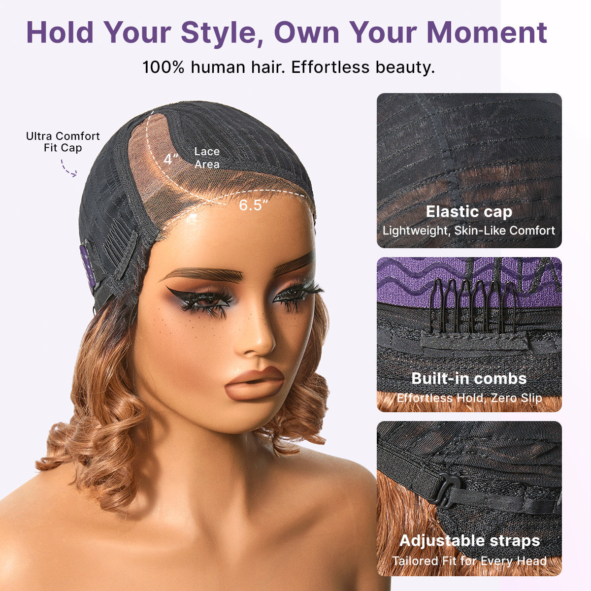 Dark Root Ombre Brown Mature Bouncy Loose Wave Glueless Minimalist HD Lace Wig Ready to Go