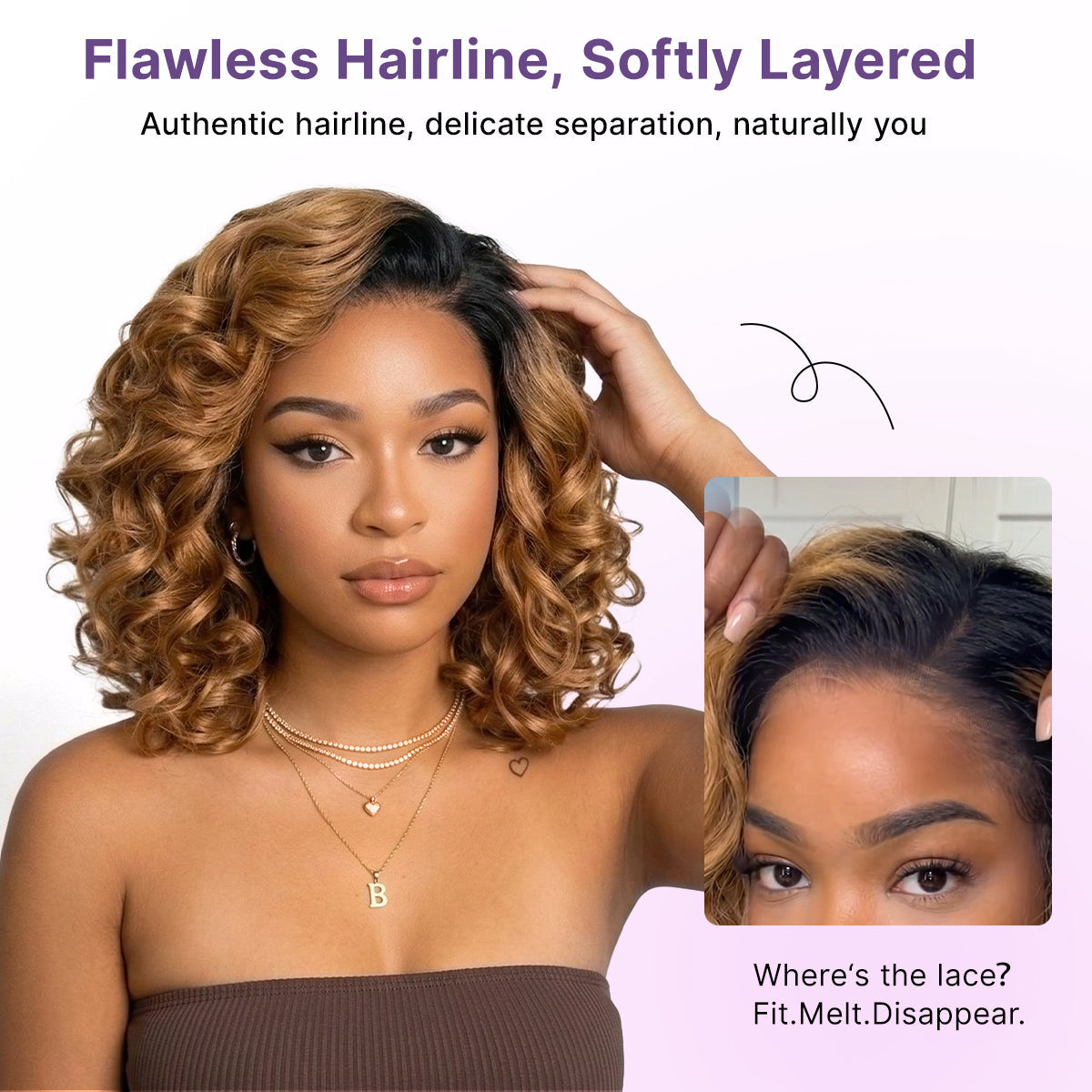 Dark Root Ombre Brown Mature Bouncy Loose Wave Glueless Minimalist HD Lace Wig Ready to Go
