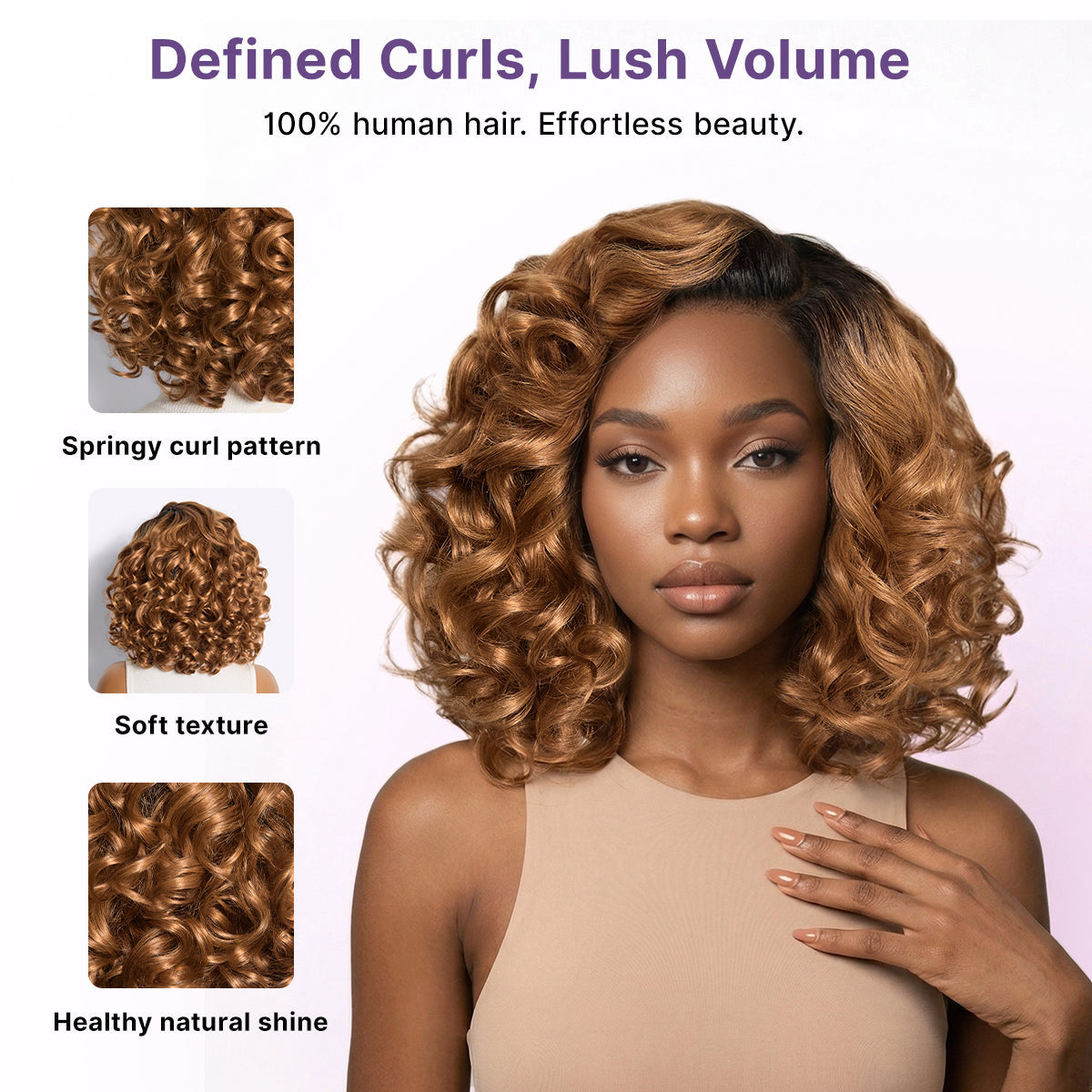 Dark Root Ombre Brown Mature Bouncy Loose Wave Glueless Minimalist HD Lace Wig Ready to Go