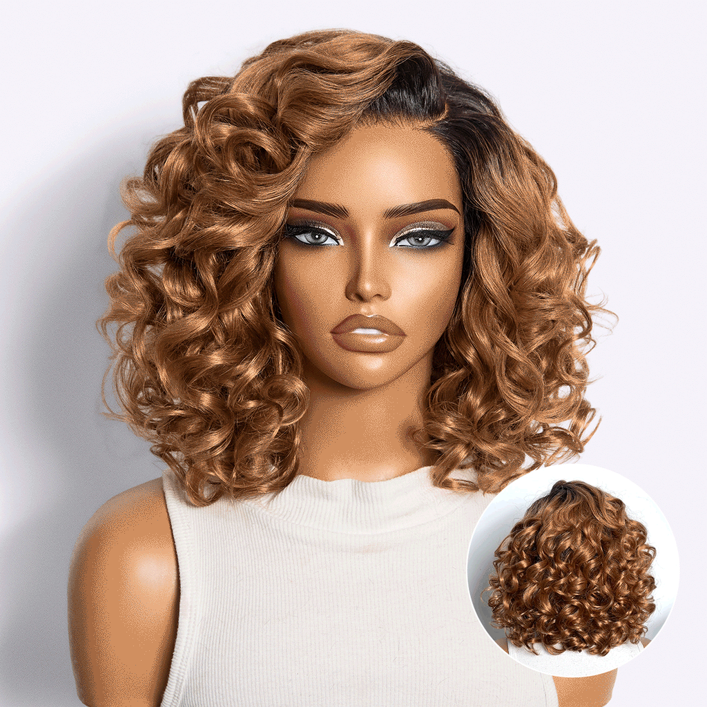 Dark Root Ombre Brown Mature Bouncy Loose Wave Glueless Minimalist HD Lace Wig Ready to Go