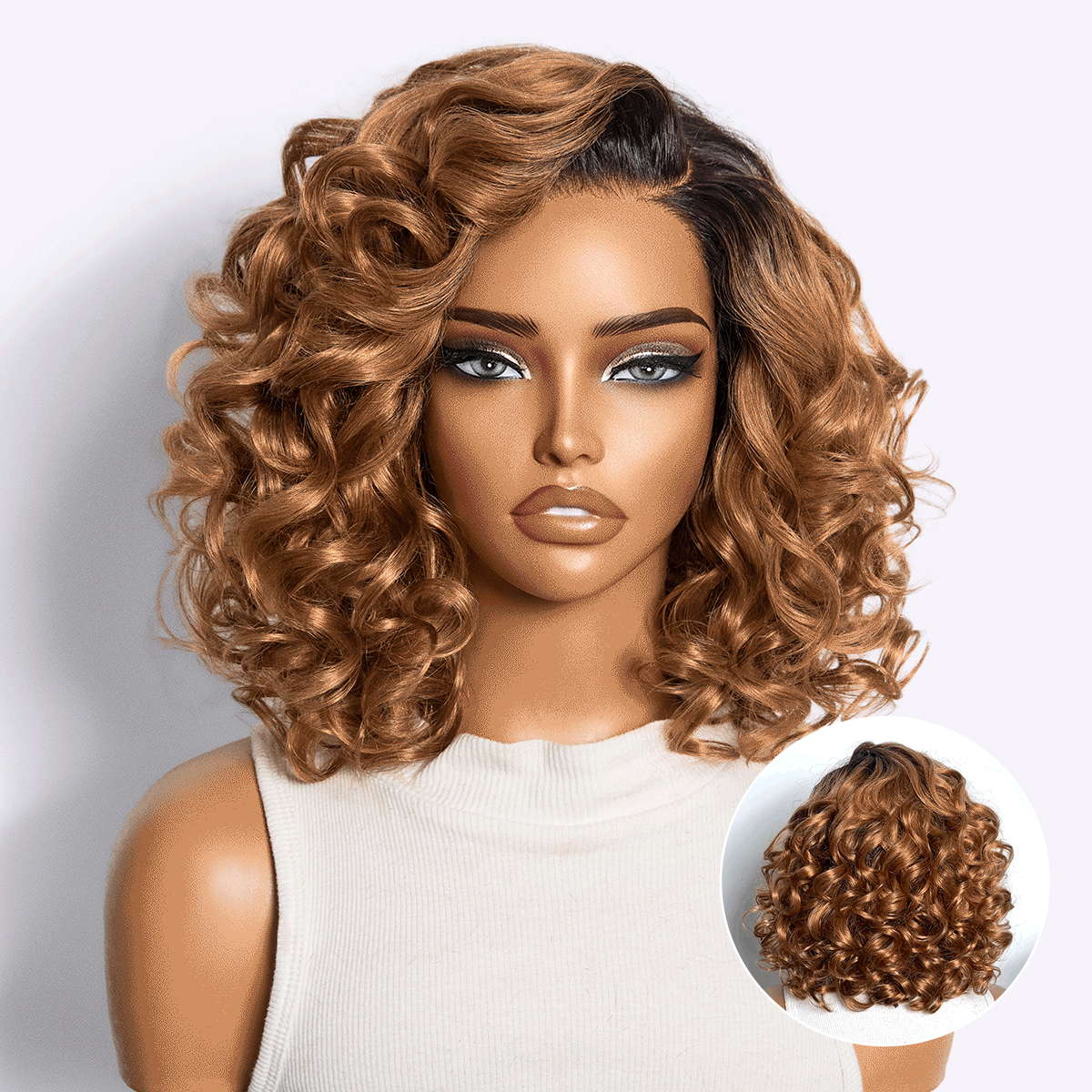 Dark Root Ombre Brown Mature Bouncy Loose Wave Glueless Minimalist HD Lace Wig Ready to Go