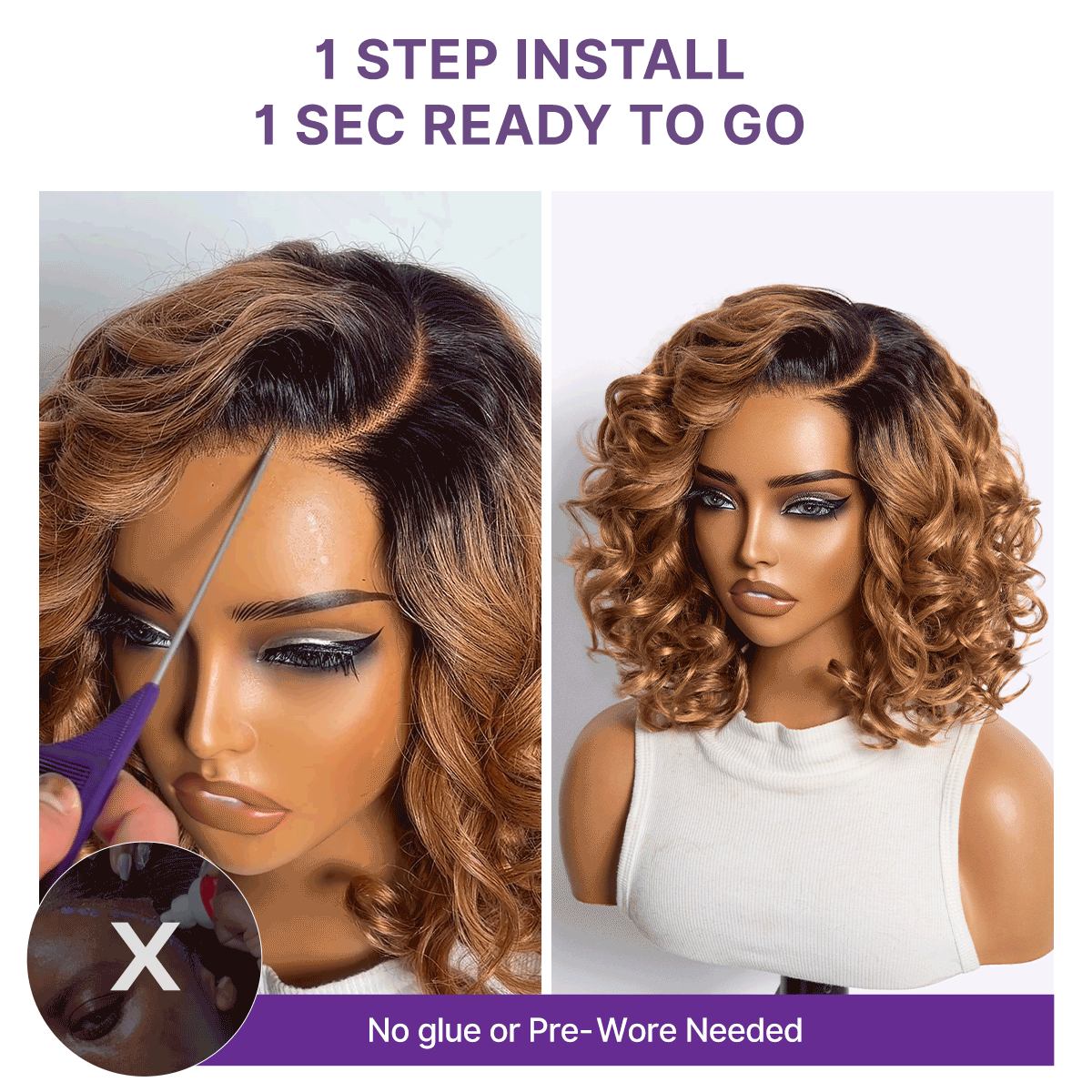 Dark Root Ombre Brown Mature Bouncy Loose Wave Glueless Minimalist HD Lace Wig Ready to Go