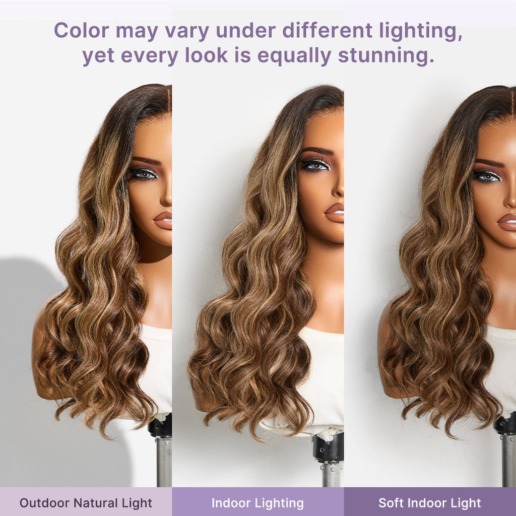 Luvme All-Day Comfort Wig 180% Density PartingMax Glueless 7x6 Closure HD Lace Blonde Highlight Loose Wave Wig Pre-Cut Lace