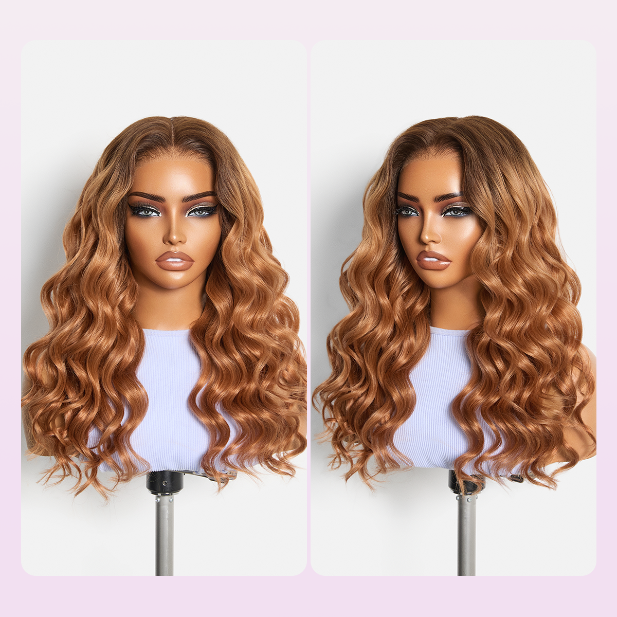 Ombre Ginger Loose Wave 180% Density Glueless 5x5 Closure HD Lace Wig Pre-Cut Lace Flexi-Fit Drawstring