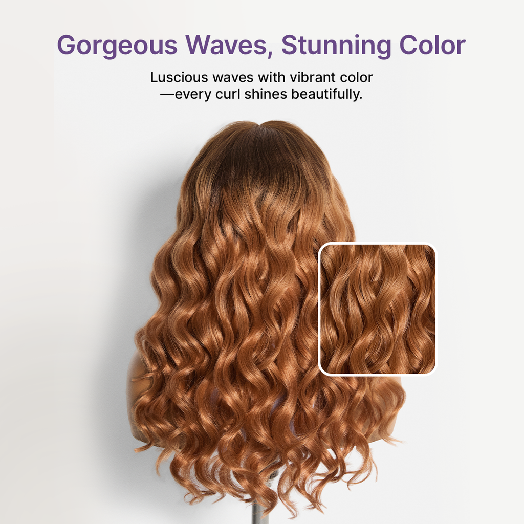Ombre Ginger Loose Wave 180% Density Glueless 5x5 Closure HD Lace Wig Pre-Cut Lace Flexi-Fit Drawstring