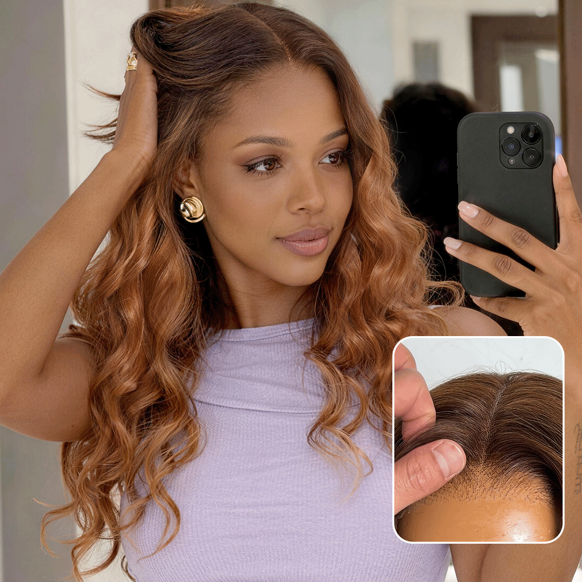 Ombre Ginger Loose Wave 180% Density Glueless 5x5 Closure HD Lace Wig Pre-Cut Lace Flexi-Fit Drawstring