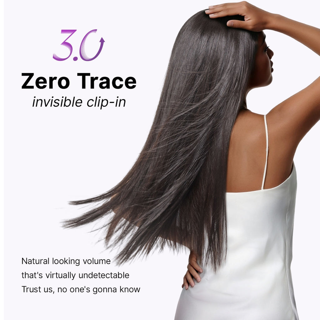 Silky Straight 0.59mm Zero Trace Invisible Clip in Hair Extensions 100g 7pcs / 6pcs Seamless Blend & Lightweight for Daily Styling