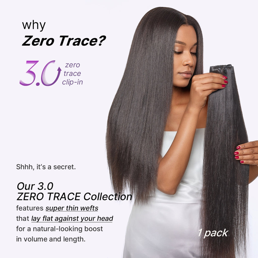 Yaki Straight 0.59mm Zero Trace Invisible Clip in Hair Extensions 100g 7pcs / 6pcs Seamless Blend & Lightweight for Daily Styling