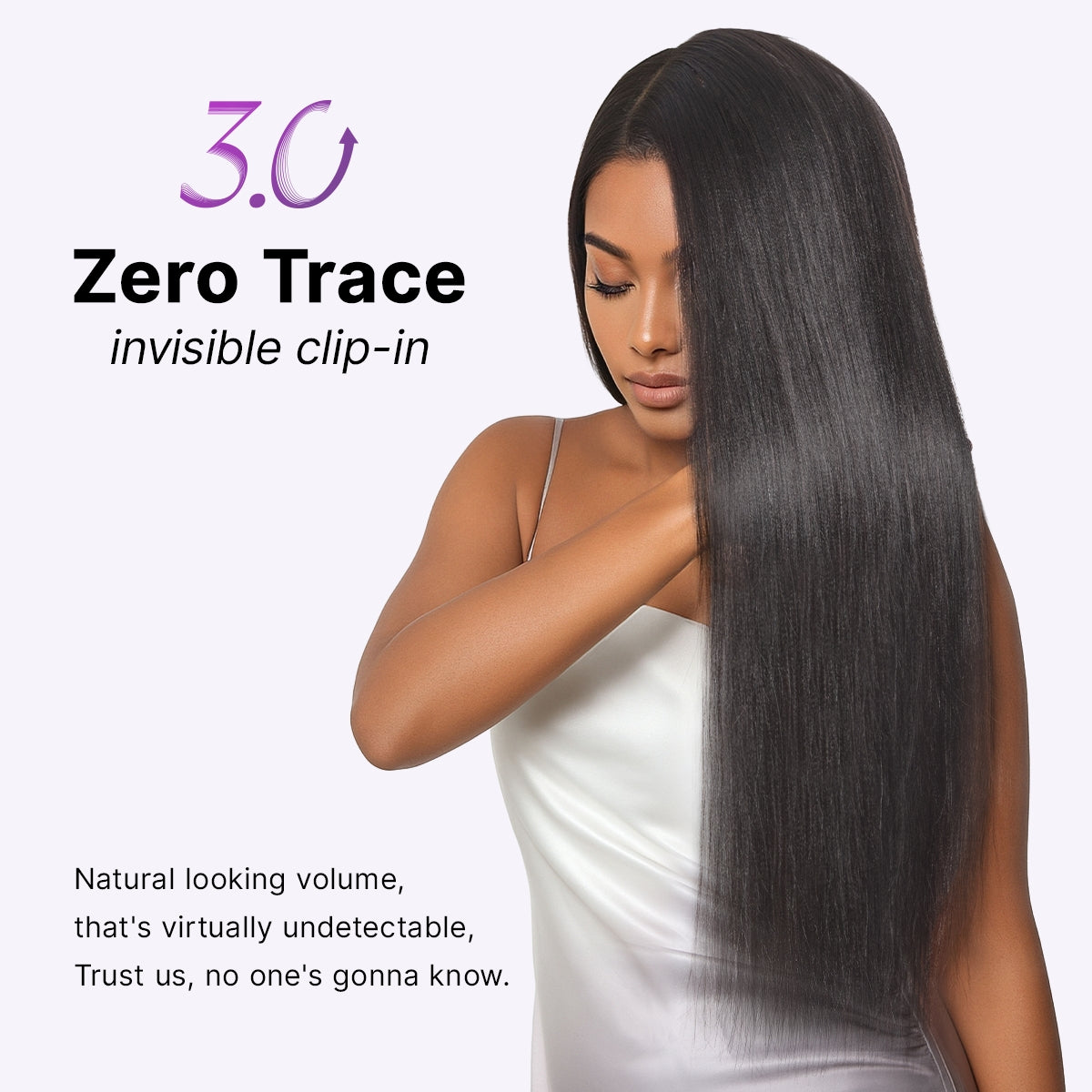 Yaki Straight 0.59mm Zero Trace Invisible Clip in Hair Extensions 100g 7pcs / 6pcs Seamless Blend & Lightweight for Daily Styling
