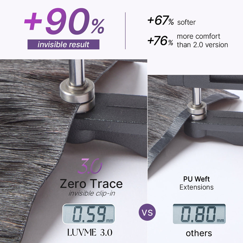Yaki Straight 0.59mm Zero Trace Invisible Clip in Hair Extensions 100g 7pcs / 6pcs Seamless Blend & Lightweight for Daily Styling