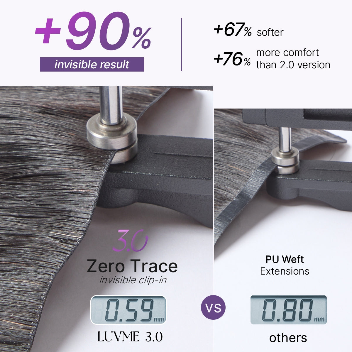 Yaki Straight 0.59mm Zero Trace Invisible Clip in Hair Extensions 100g 7pcs / 6pcs Seamless Blend & Lightweight for Daily Styling