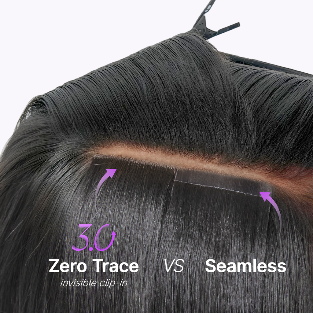 Yaki Straight 0.59mm Zero Trace Invisible Clip in Hair Extensions 100g 7pcs / 6pcs Seamless Blend & Lightweight for Daily Styling