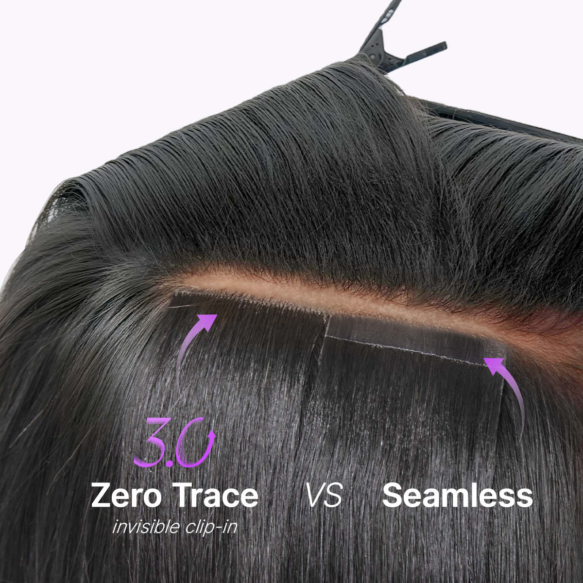 Yaki Straight 0.59mm Zero Trace Invisible Clip in Hair Extensions 100g 7pcs / 6pcs Seamless Blend & Lightweight for Daily Styling