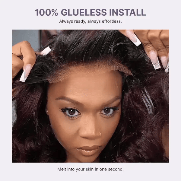Luvme All-Day Comfort Wig 180% Density Rich Dark Plum Loose Body Wave PartingMax Glueless 7x6 Closure HD Lace Wig Pre-Cut Lace